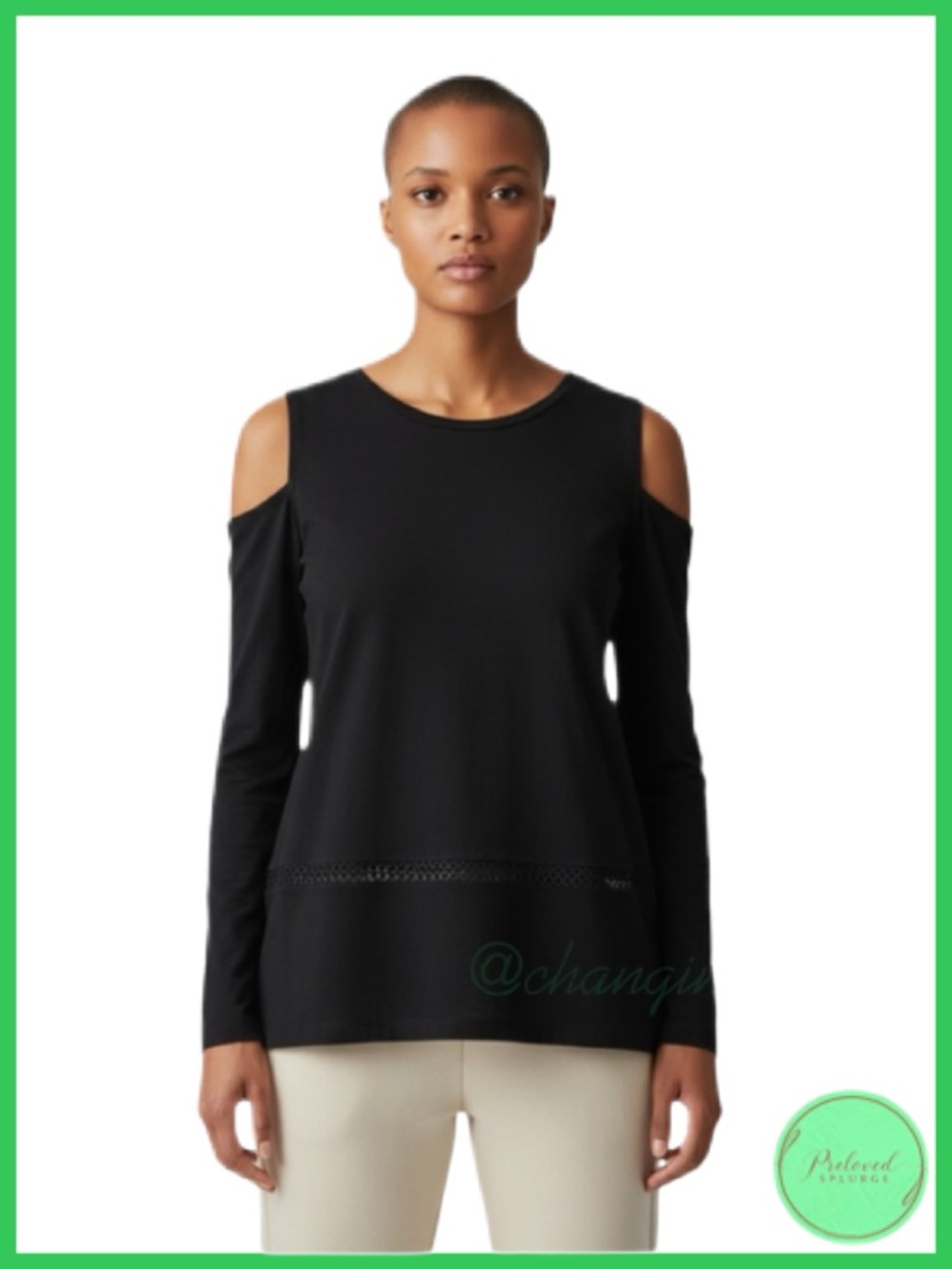 Michael Kors Black Cold Shoulder Top